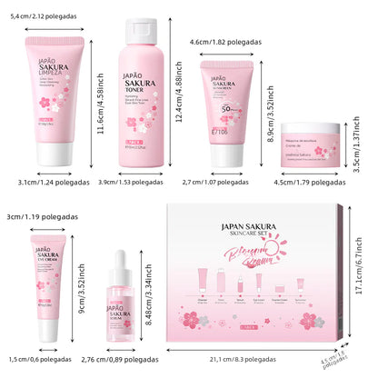 LAIKOU Cherry Blossom Skincare Set with Cleanser & Cream