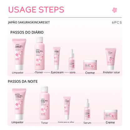 LAIKOU Cherry Blossom Skincare Set with Cleanser & Cream