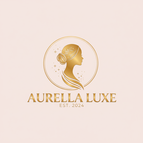 Aurella Luxe logo on pink