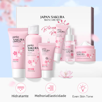 LAIKOU Cherry Blossom Skincare Set with Cleanser & Cream
